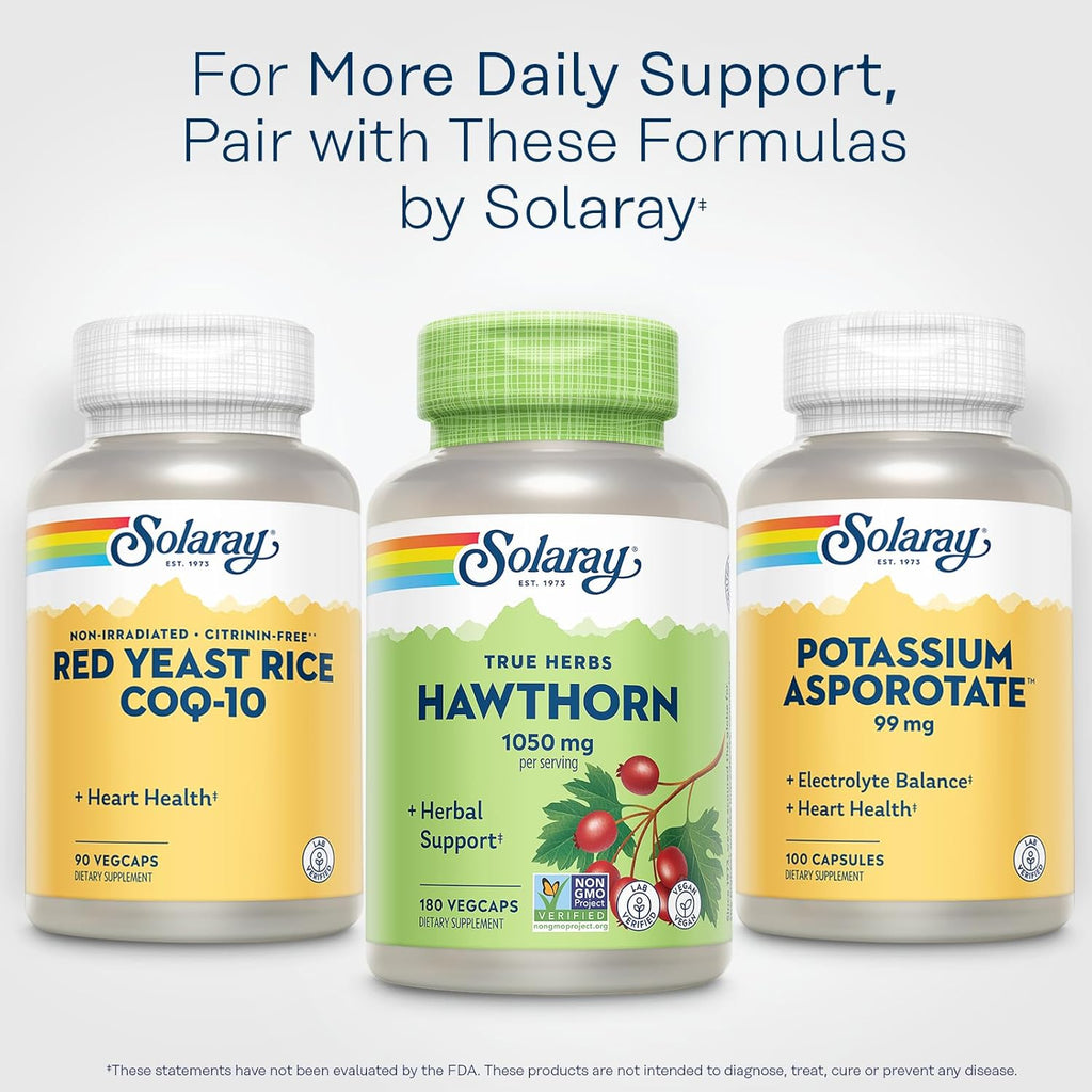 Buy now SOLARAY Hawthorn Berry Capsules 1050 mg - Soothing Herbal Support - Hawthorne Berry Supplement for Overall Wellness Support - Whole Berry, Vegan, Non-GMO, 60 Day Guarantee, 90 Servings, 180 VegCaps at indiglob india