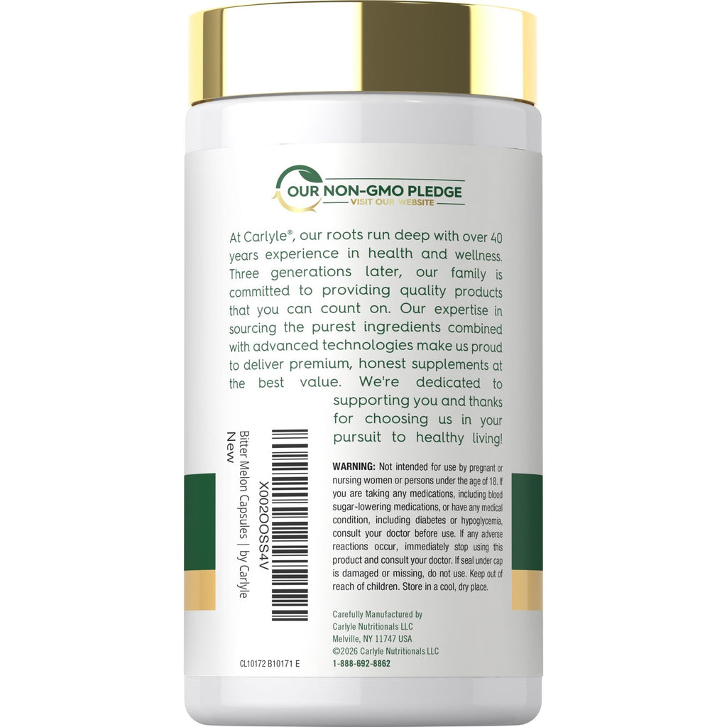 Carlyle Bitter Melon Complex | 200 Capsules | Traditional Herbal Extract Supplement | Non-GMO & Gluten Free