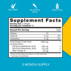 Qunol Ultra Omega-3 Fish Oil Mini Softgels, 1000mg EPA + DHA, 180ct | High Potency, Ultra-Purified Fish Oil, Support Heart Health and Brain Health, Lemon Flavor, Easy to Swallow Minis; Non-GMO