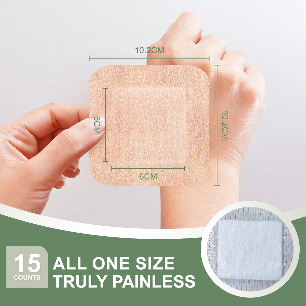 Hysimedy Silicone Bandages for Sensitive Skin 4x4 Inch Painless Removal