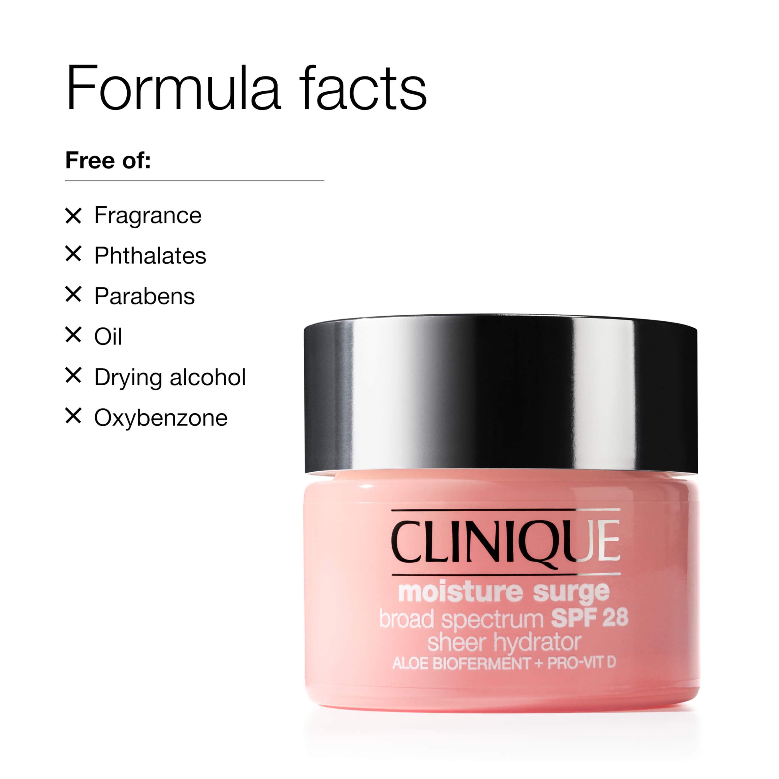 Clinique Moisture Surge Broad Spectrum SPF 28 Sheer Hydrator Face Moisturizer With SPF, Hyaluronic Acid, Aloe Bioferment + Provitamin D | Hydrating + Sun Protection