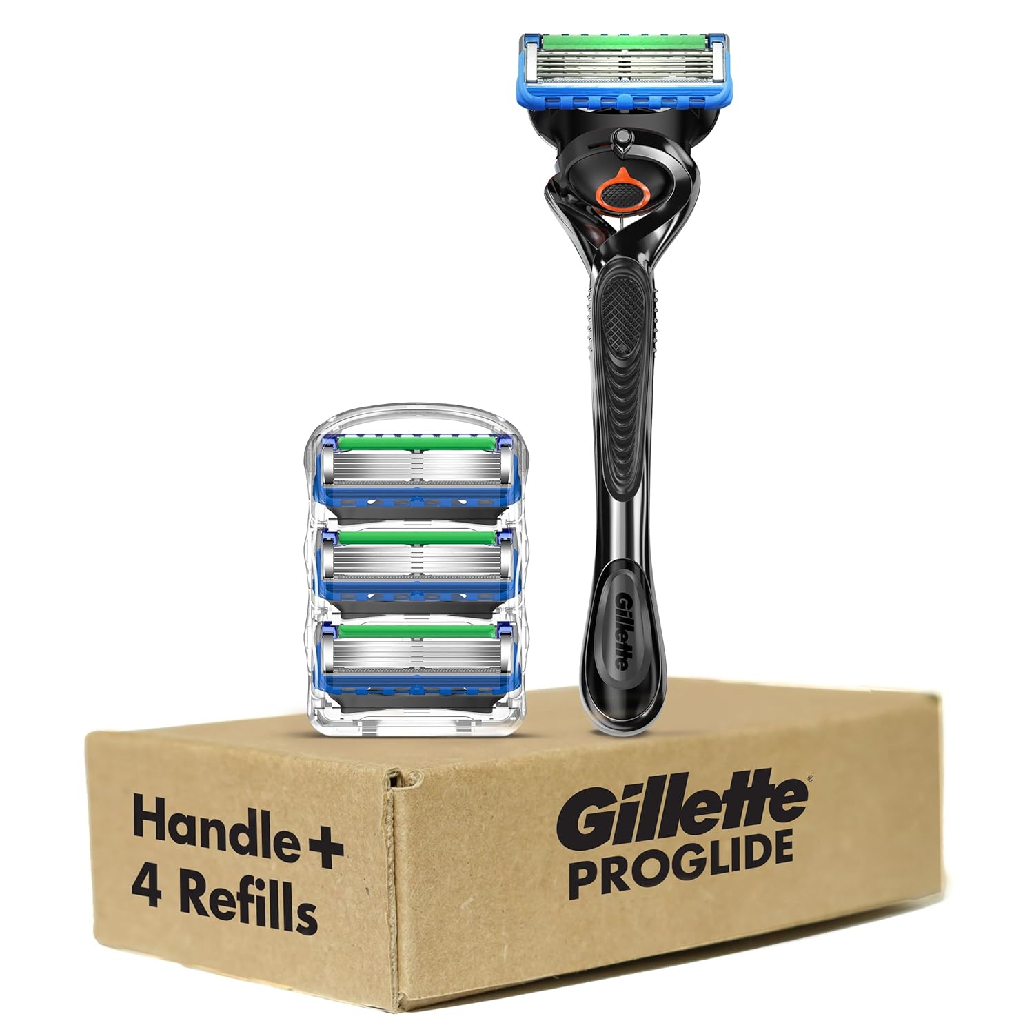 Buy now Gillette Fusion ProGlide Razor for Men, Handle + 4 Blade Refills at indiglob india