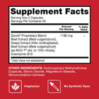 Qunol 3-in-1 Beet Roots Capsules with CoQ10, Blood Pressure Support, 60ct | Supports Healthy Blood Circulation & Heart Healthy Energy, From the #1 Brand of CoQ10, Vegetarian, No Synthetic Dyes