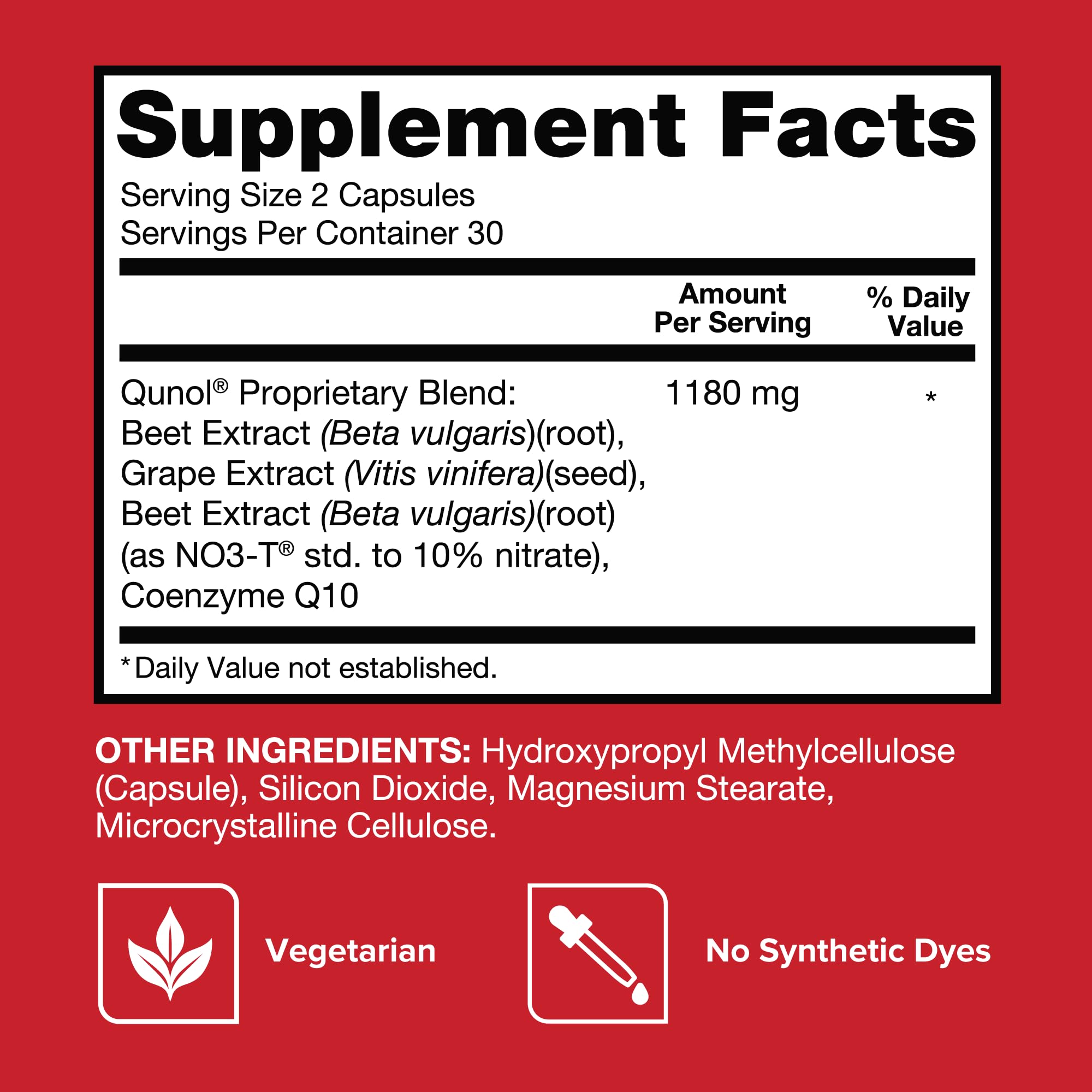 Qunol 3-in-1 Beet Roots Capsules with CoQ10, Blood Pressure Support, 60ct | Supports Healthy Blood Circulation & Heart Healthy Energy, From the #1 Brand of CoQ10, Vegetarian, No Synthetic Dyes