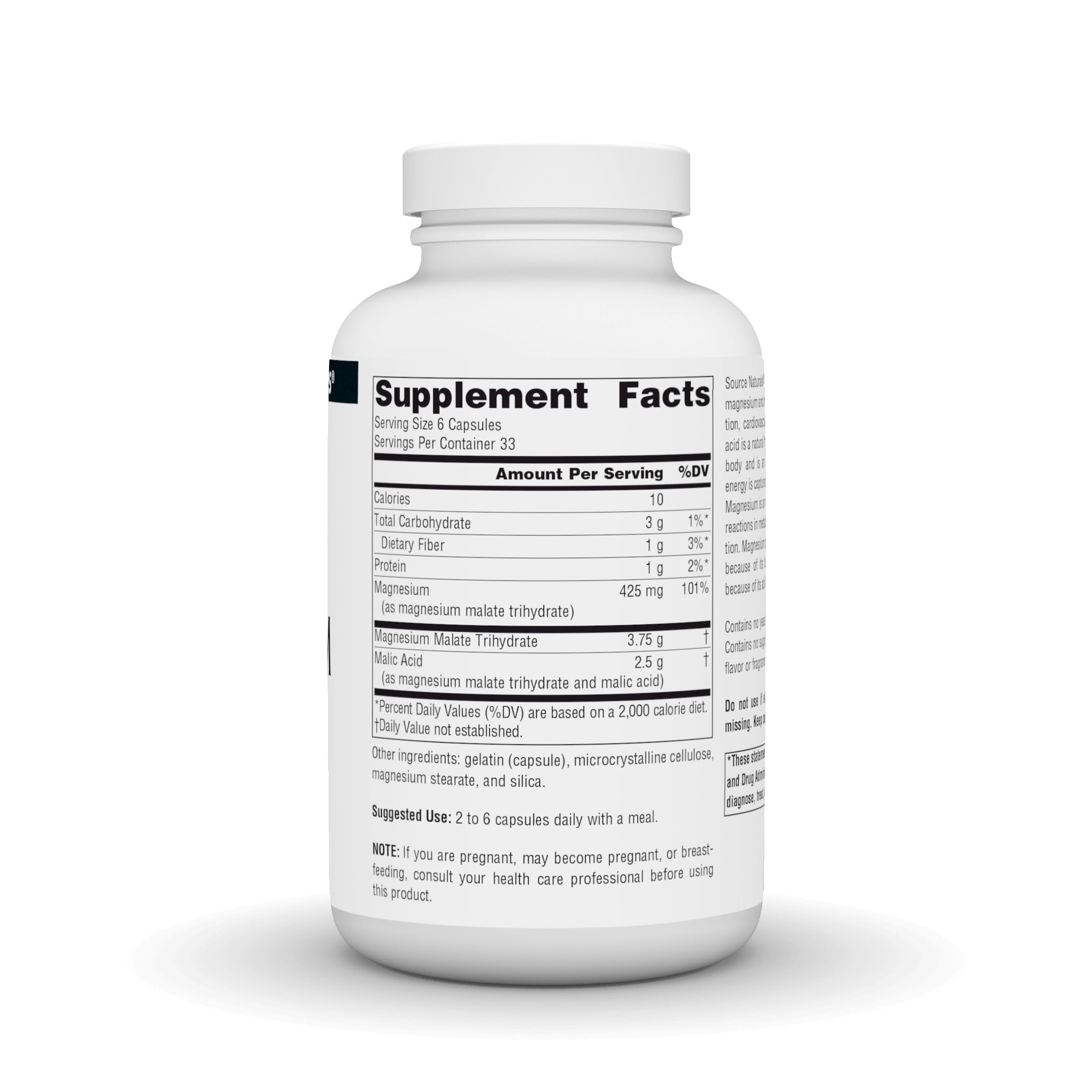 Source Naturals Magnesium Malate, 3750 mg per Serving - 200 Capsules | Support Muscles and Energy Production*