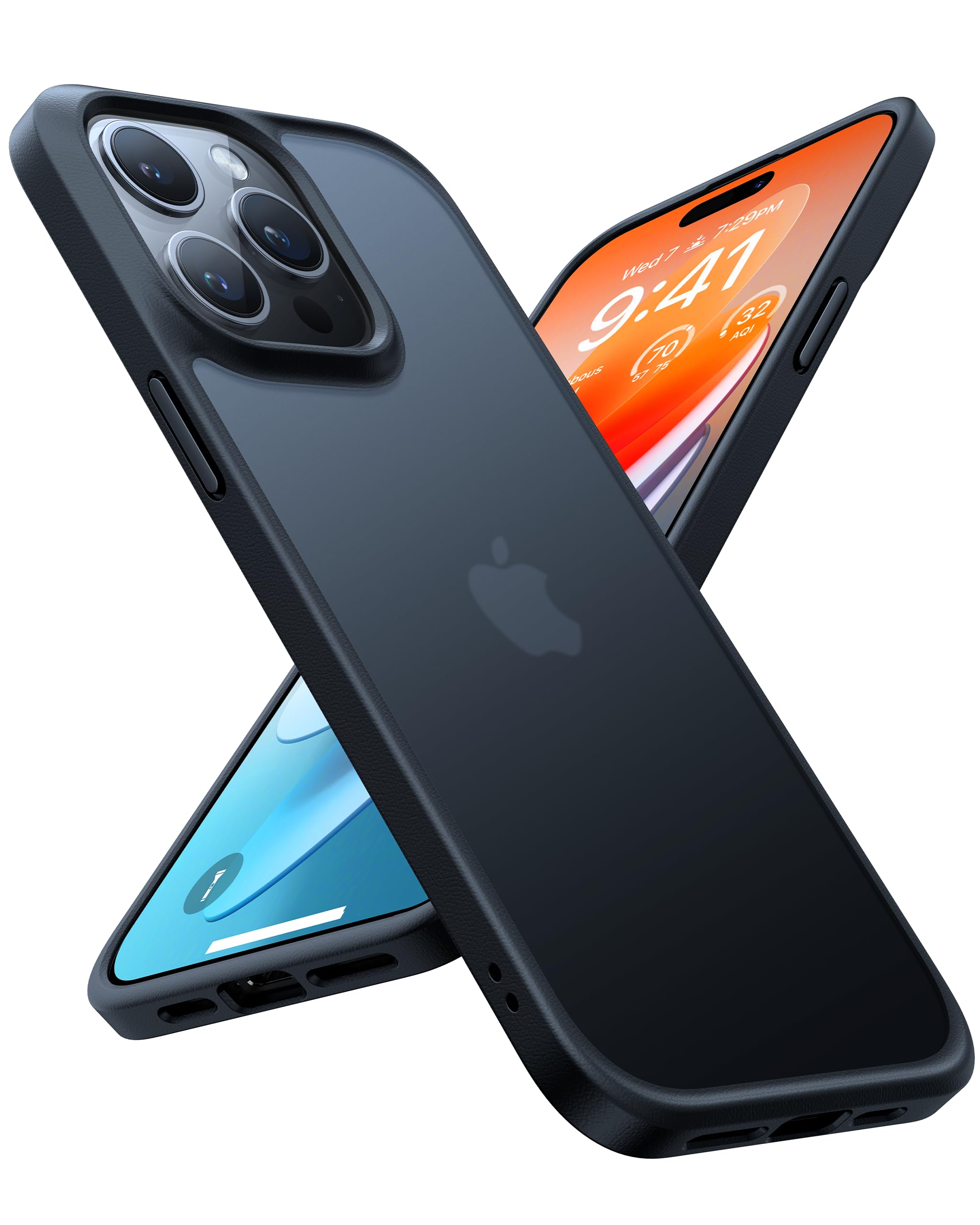 Buy now TORRAS Tough Shockproof for iPhone 13 Pro Case, [Military-Grade Drop Tested] Ultra-Durable Matte Hard PC Back with Soft Silicone Edge Slim Protective for iPhone 13 Pro Phone Case,Translucent Black at indiglob india