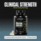 NutraBio Pure Micronized Creatine Monohydrate Capsules, Creatine Pills, Supports Bulk Muscle Energy, Recovery, and Strength - Keto Friendly, Kosher, Creatine Nutritional Supplement for Men and Women