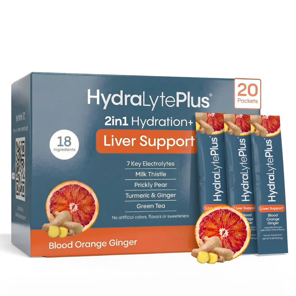 Hydralyte Liver Support + Electrolytes Milk Thistle Drink, Blood Orange