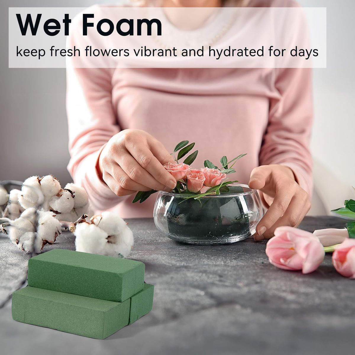6 Pack 5.5"L x 3.1"W x 1.6"H Floral Foam Blocks, Styrofoam for Planters