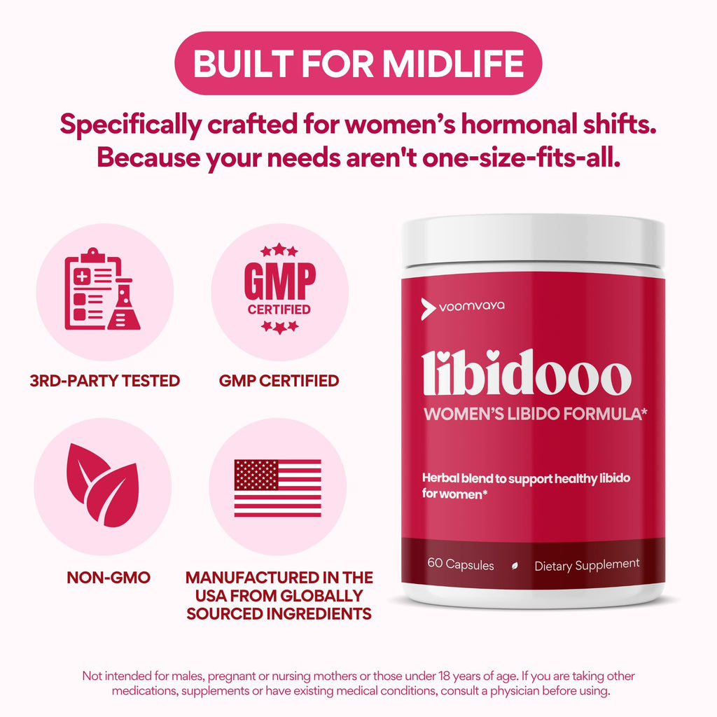 VoomVaya Libidooo Libido Support for Women, Women's Libido Support, 60 Caps