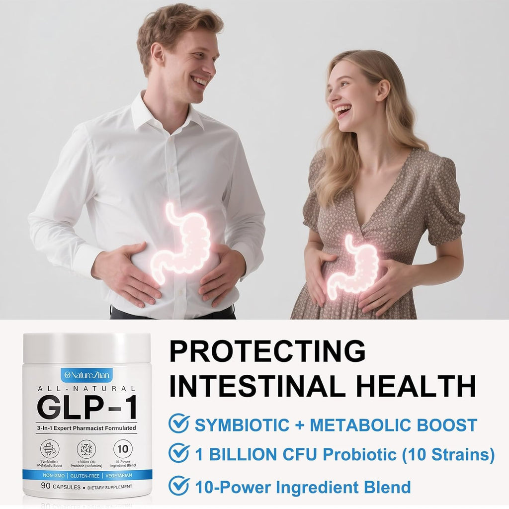 O NATURE . ZIRAN GLP-1 Weight Management Supplement for Women & Men, Multiple Probiotic & Vitamins Supplements, GLP1 Appetite Control, Energy & Digestion Balance - 90 Capsules (Pack of 1)