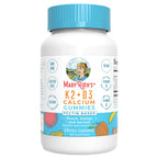 MARYRUTH'S Vitamin D3 K2 Calcium Gummies, Bone Health, 2 Month Supply, 60ct | 2 Month Supply, Supports Bone Health & Joint Support, With Vitamins D3 K2, Vegan, Non-GMO, Gluten Free