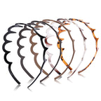 5 Pack Zig Zag Headbands for Women, Non-Slip Wavy Plastic Hair Comb Headbands with Teeth, U-Shape High Cranium Korean Style, Classic 90s Hair Accessories