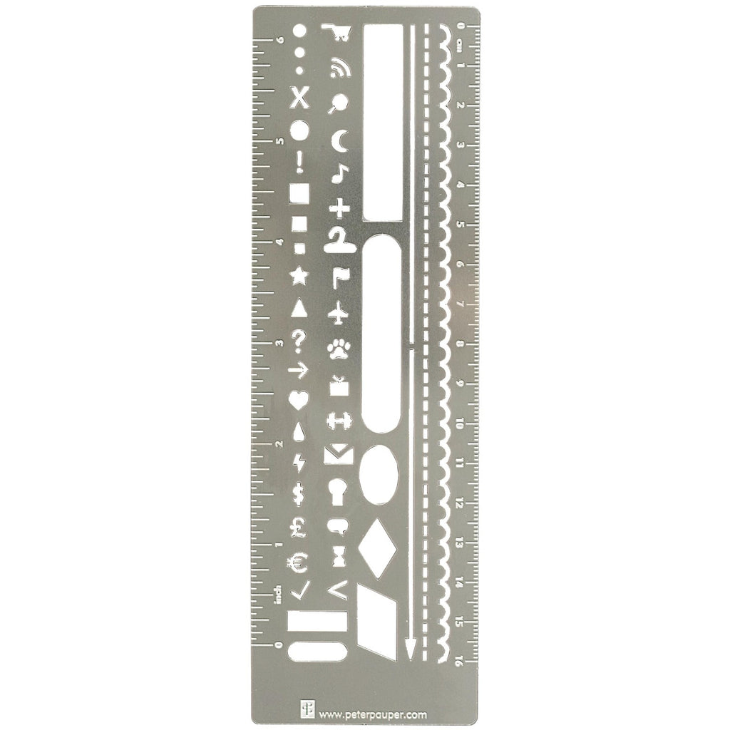 Metal Stencil Bookmark for Bullet Journals, Hardcover