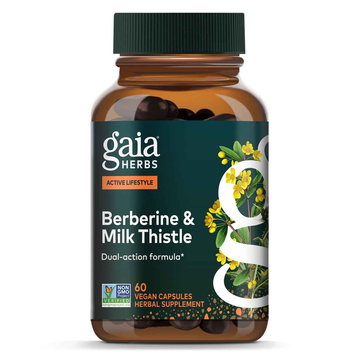 Gaia Herbs Berberine & Milk Thistle, 60 Capsules