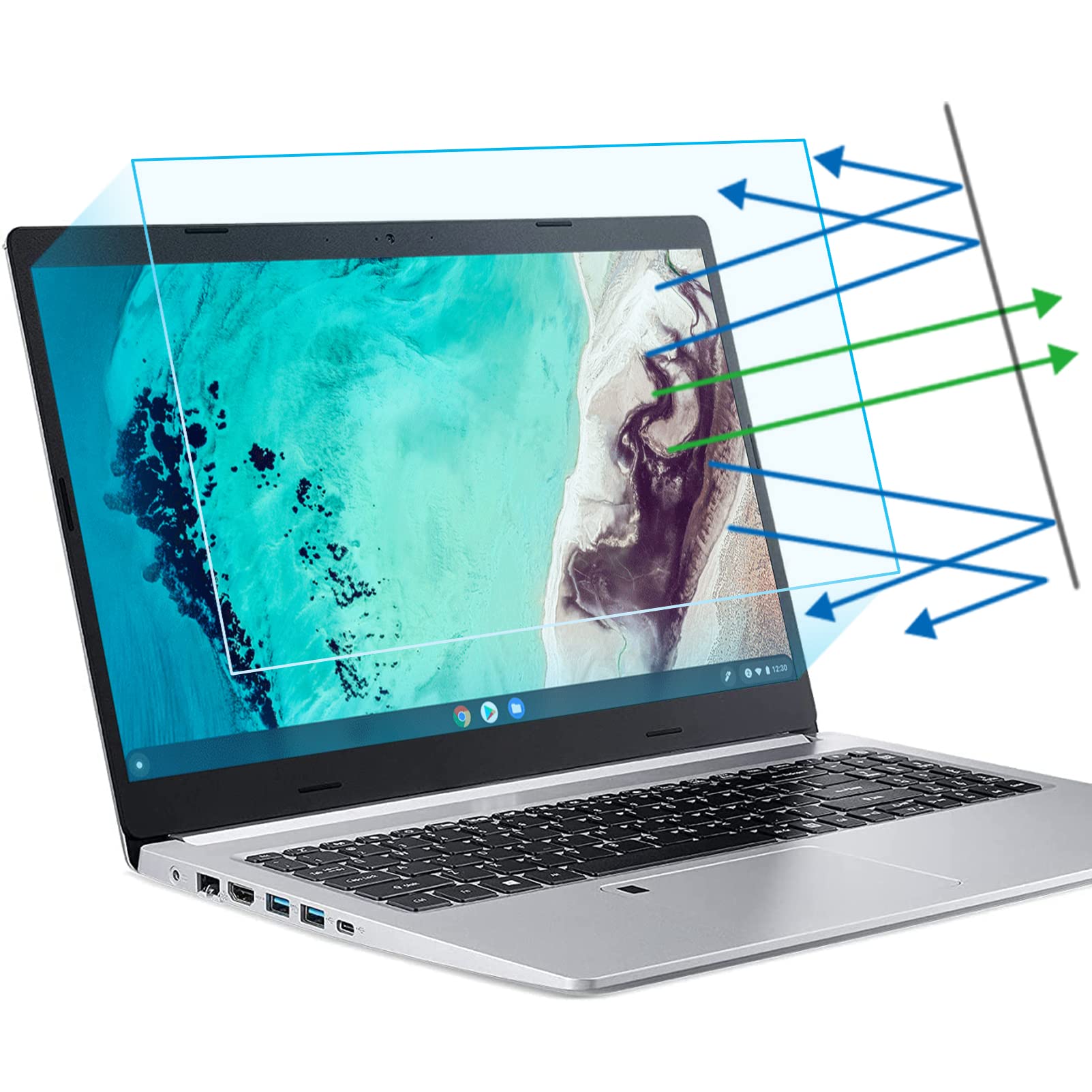 Buy now F FORITO 2-Pack 15.6 Inch Anti Blue Light Laptop Screen Protector, Eye Protection Anti Glare Matte Computer Screen Cover for 15.6" Laptop with 16:9 Aspect Ratio, Reduce Eye Strain and Touch Sensitive 14.6 Inch (Diagonal) - 16:9 Aspect Ratio Transparent at indiglob india
