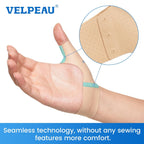 Buy now Velpeau Elastic Thumb Support Brace Liner (Pack of 2), Splashproof Thumb Wrist Compression Sleeve for Arthritis Pain, Tendonitis, Sprains, Sports, Fits Left & Right Hands (Khaki, Short Version, M) at indiglob india