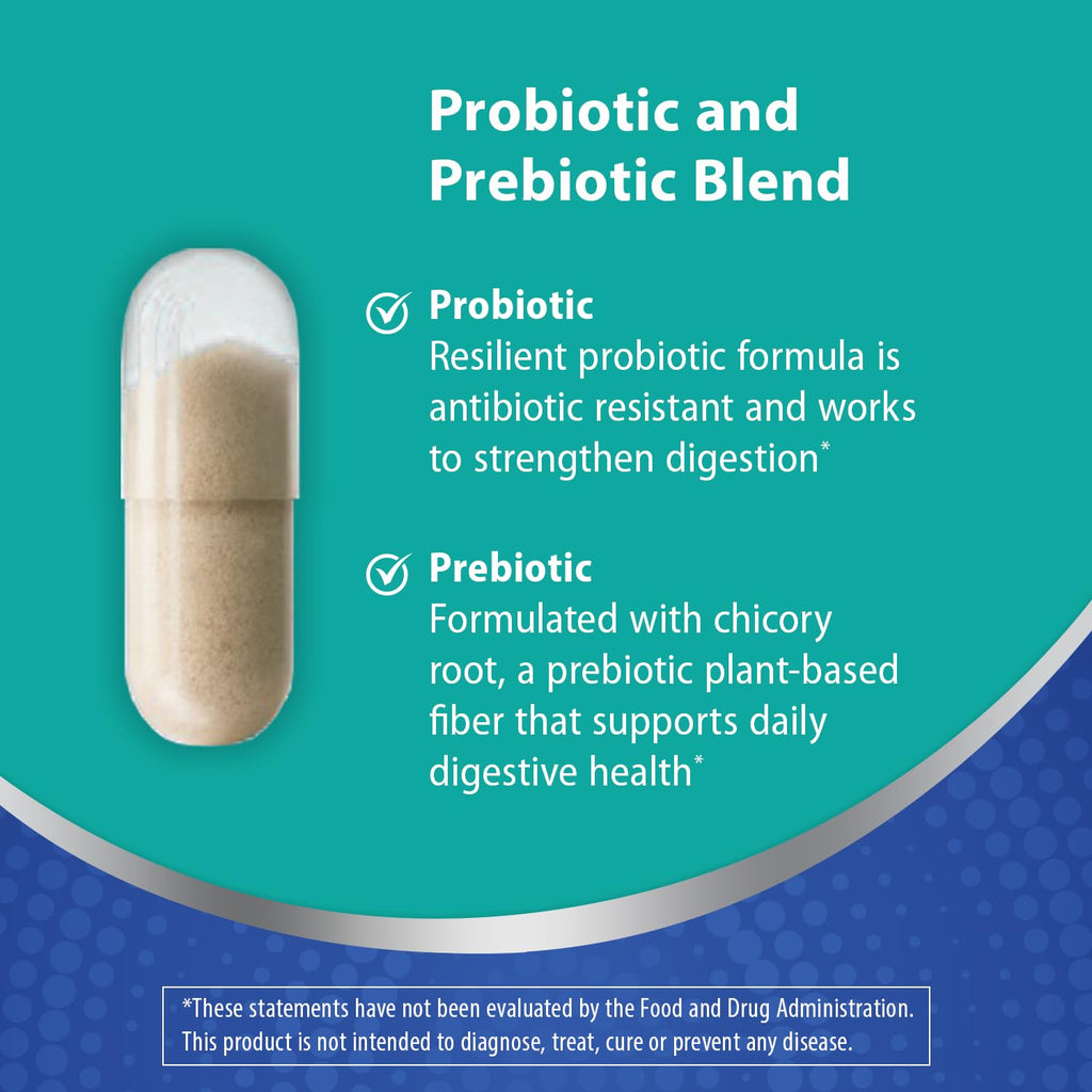 Florastor Advanced Pro+Pre Daily Probiotic and Prebiotic, 30 Capsules | Boosts Good Bacteria with Saccharomyces Boulardii CNCM I-745