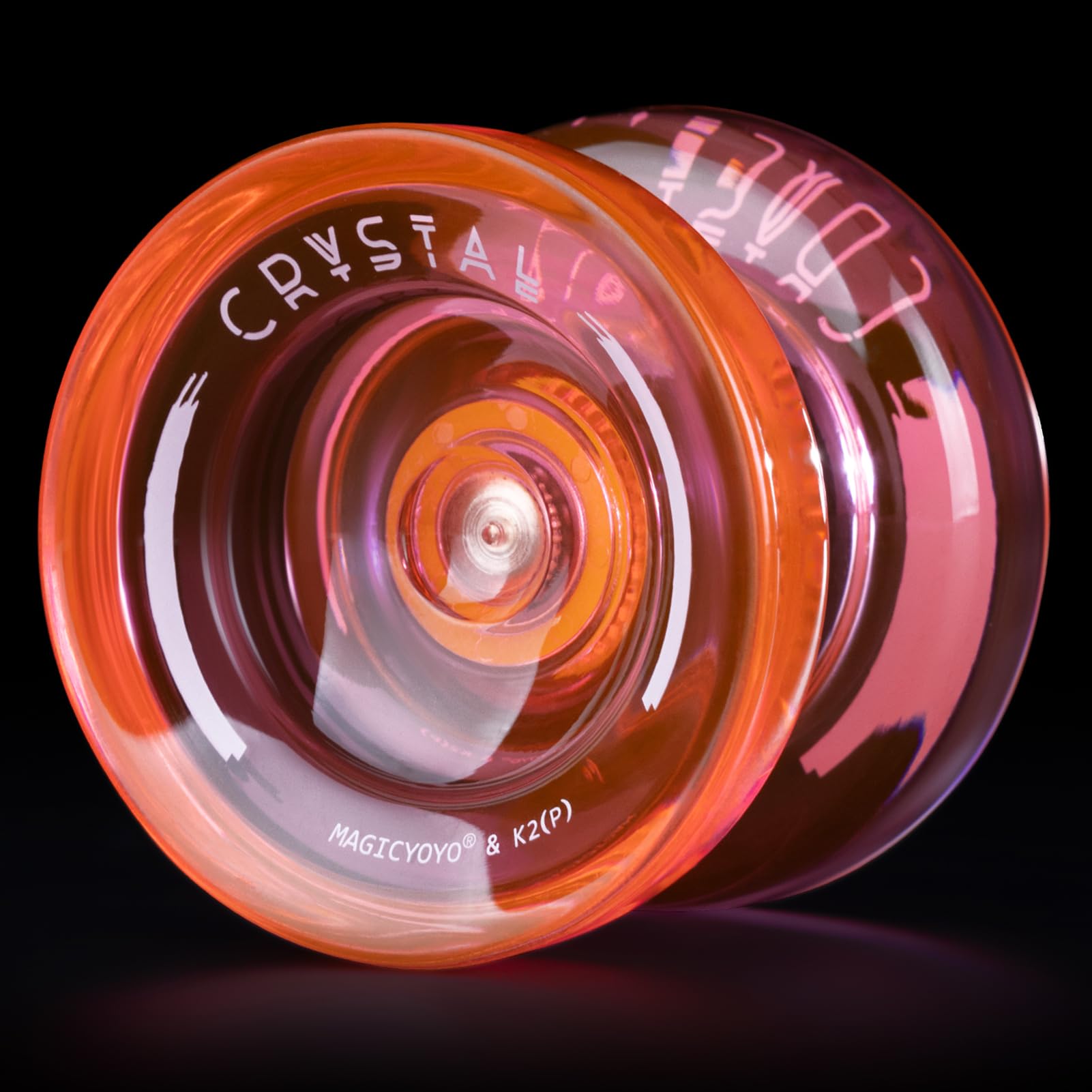 Buy now MAGICYOYO K2 Plus Crystal Orange Yoyo, Professional Fingerspin Trick Yo Yo for Kids/Adults, Responsive Yo-yo for Beginner, Replacement Unresponsive Bearing with 6 Yo yo Strings+Bearing Remover K2 Crystal Orange at indiglob india