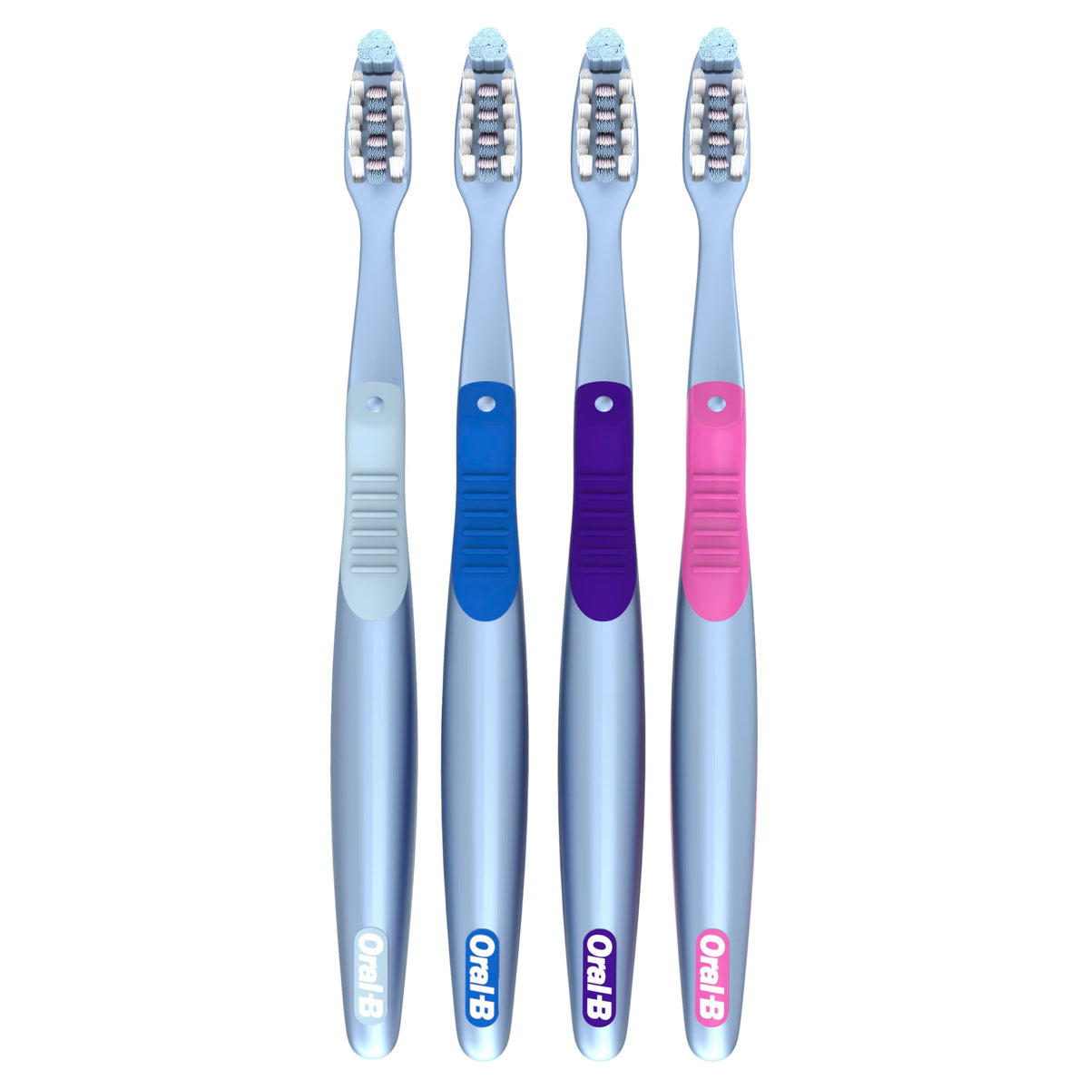 Oral-B Toothbrush Pro-Health Plaque Eraser Manual Toothbrush, Reaches Deeper Between Teeth, Soft, 4 Count