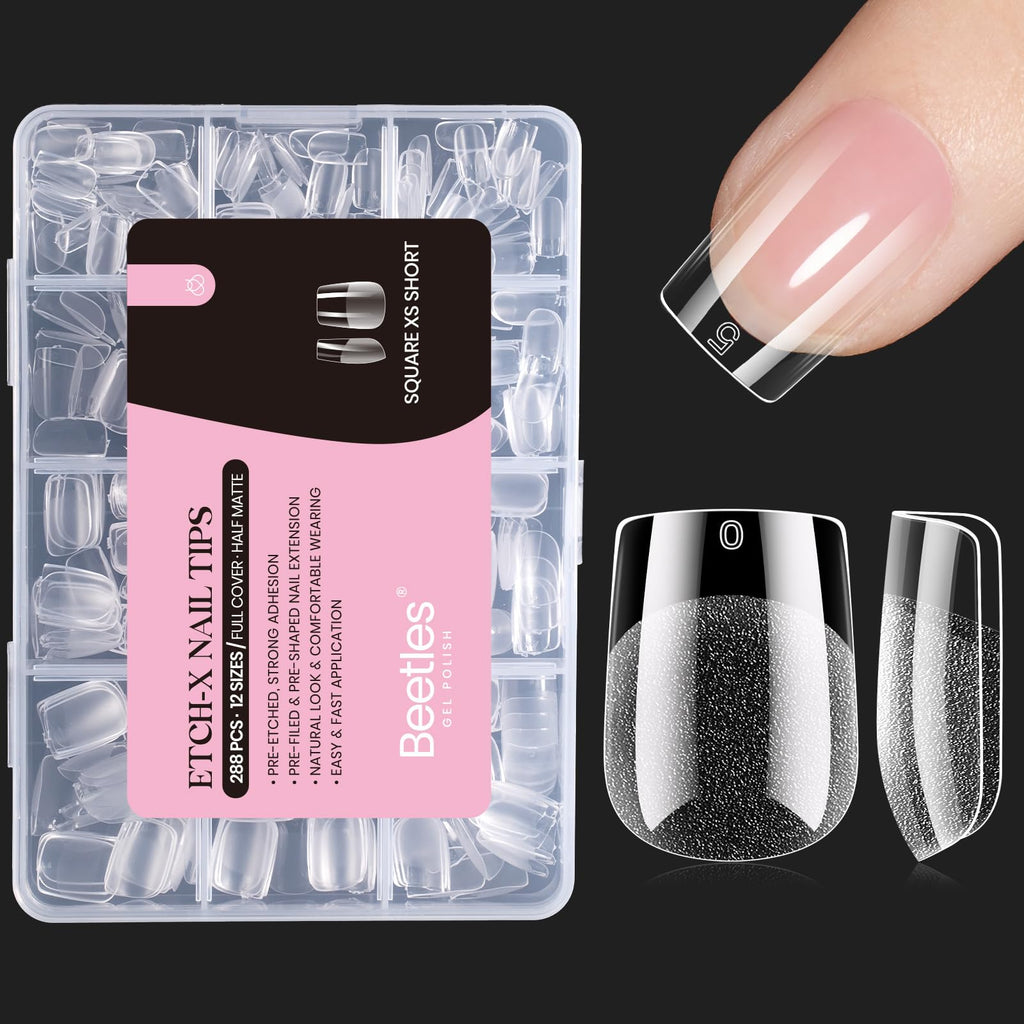Buy now beetles Gel Polish 2Pcs 15ml Nail Glue Kit for Acrylic Nails, 5 in 1 Super Strong Brush in Nail Gel Glue for False Nails Tips and Gel Nail Polish Led Lamp Required 3-1-Square Extra Short 288pcs-1 (Etch X Nail Tips) at indiglob india