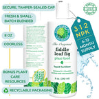 Fiddle Leaf Fig Plant Food, 3-1-2 NPK Liquid Fertilizer for Ficus, 8 oz