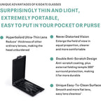 Buy now Case Upgrade-Ultra-light and Thin Foldable Reading Glasses Folding Readers for Men Women Compact Portable Rectangle Eyewear Case (Black, 2.0) at indiglob india