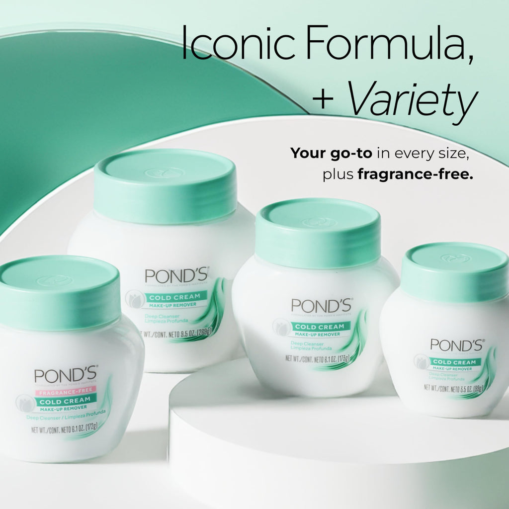 POND’S Cold Cream Cleanser, Fragrance-Free – Moisturizing Makeup Remover & Deep Cleansing Face Cream – Facial Cleanser for Soft, Radiant Skin – Dermatologist Tested, Non-Comedogenic, 6.1 oz