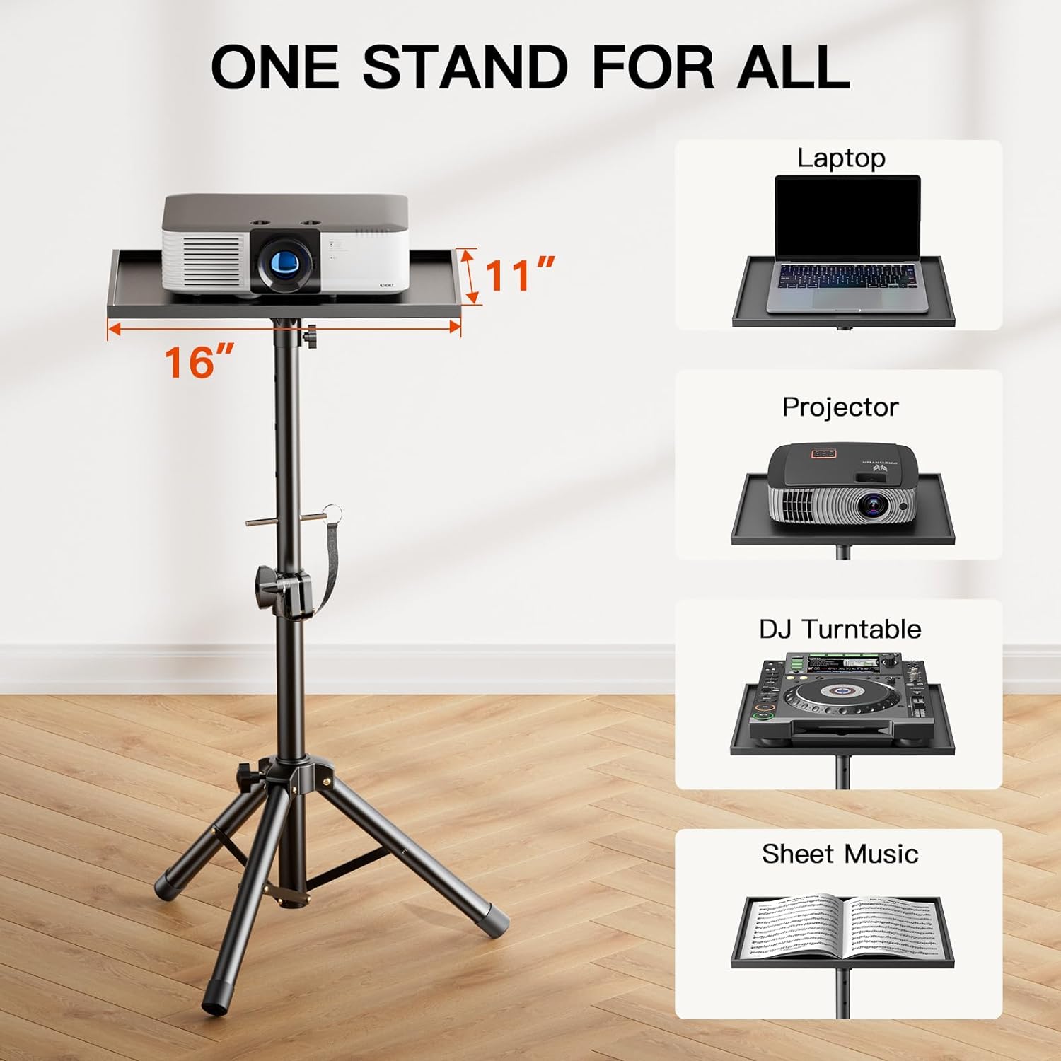 Buy now AMADA Projector Stand, Laptop Stand with Adjustable Height 22 to 36 inch, Heavy Duty Projector Mount as DJ Racks, Portable Projector Tripod Stand, Tall Floor Stand for Office, Home, Stage or Studio at indiglob india