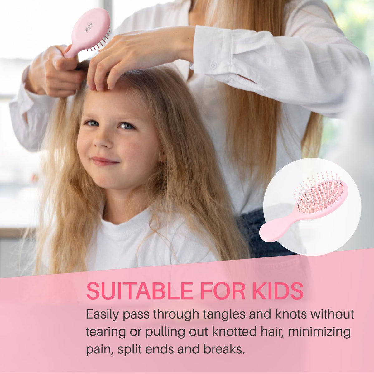 Premium imported RHOS folding brush with mirror, perfect for women. Compact design, ideal for travel, and stylish.