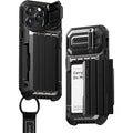 Buy now VRS DESIGN Damda Glide Ultimate for iPhone 15 Pro Max (2023), Premium Sturdy Fully Covered Camera Lens Protection Wallet Case with Multi-Functional Strap (Matte Black) iPhone 15 Pro Max Matte Black at indiglob india