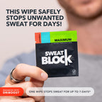 SweatBlock Maximum Clinical Strength Antiperspirant Wipes, Original 10 Ct | Stop Excessive Underarm Sweat with Up to 7 Days Protection Per Wipe, Hyperhidrosis Aid, Dermatologist Tested