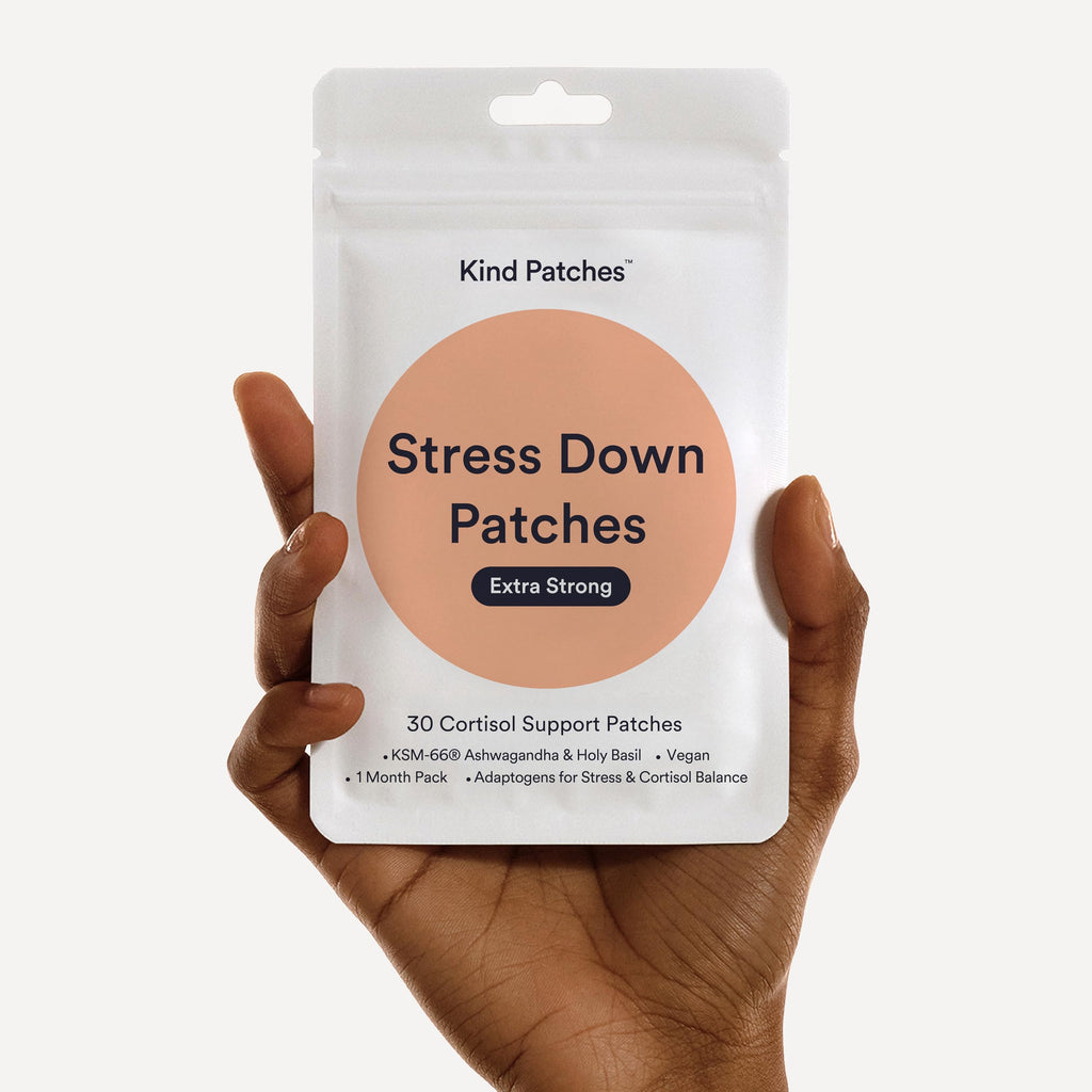 Kind Patches Stress Down Patches Extra Strong with KSM-66 Ashwagandha Extract, L-Theanin, Holy Basil Extract, and Omega-3 EPA - 30 Count