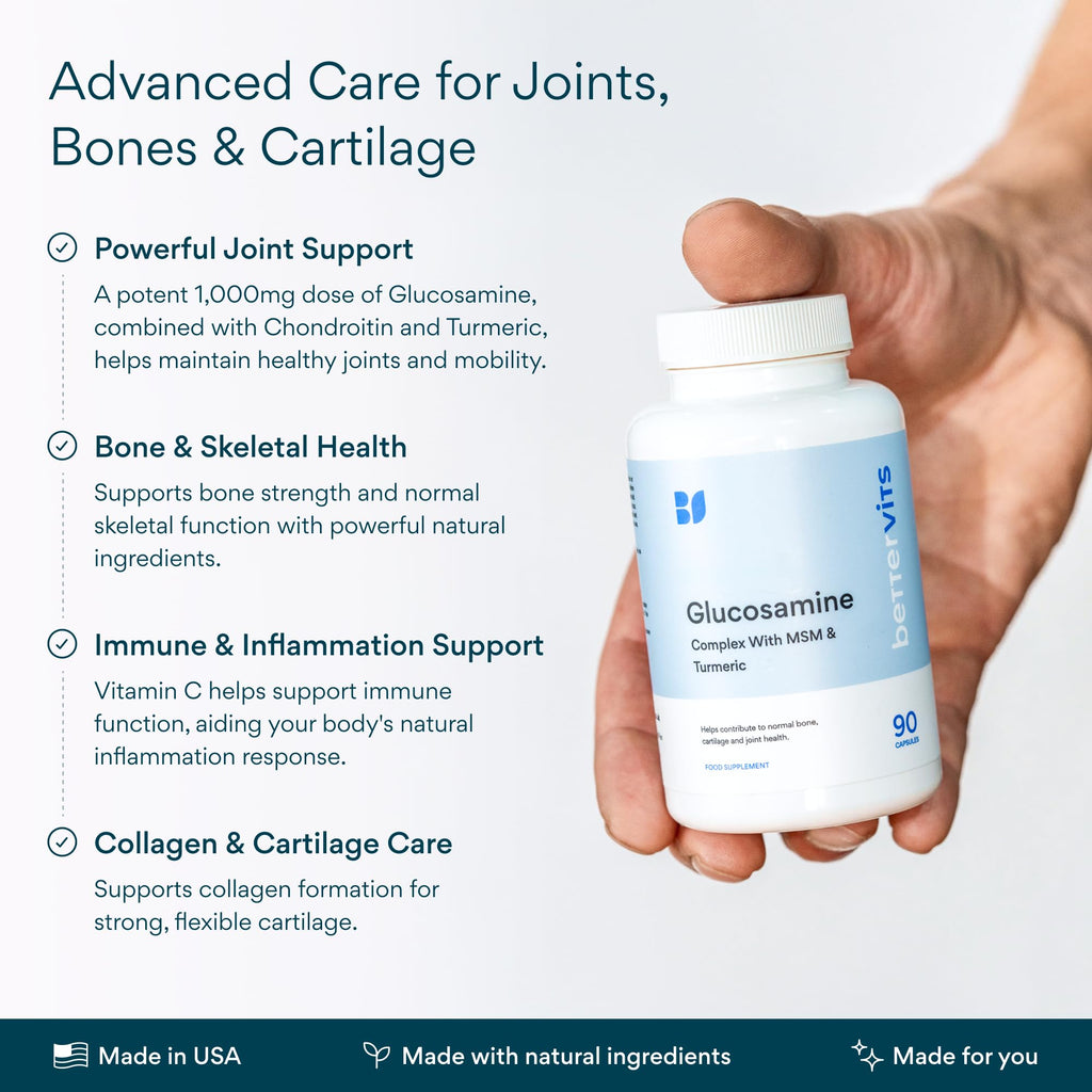 Bettervits Glucosamine Chondroitin MSM Joint Complex, Women & Men | 90 Ct