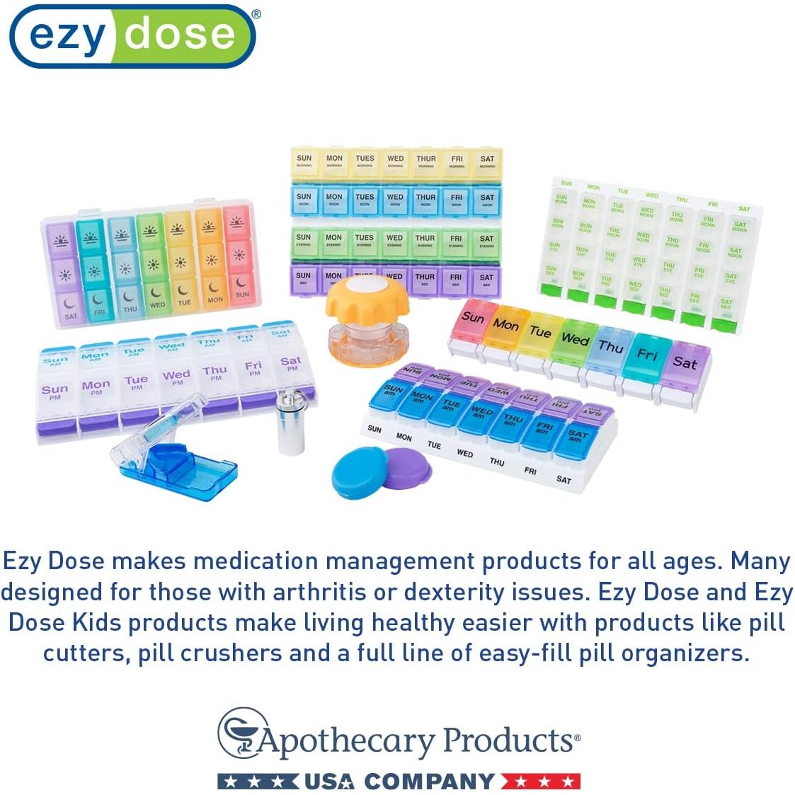 Buy now EZY DOSE 3 Compartment Pill Crusher, Cutter and Grinder, Daily Usage, Safely Cut Pills, Vitamins, Tablets, Accurate and Easy Cutting, Stainless Steel Blade, Removable Drinking Cup, Blue, BPA Free at indiglob india