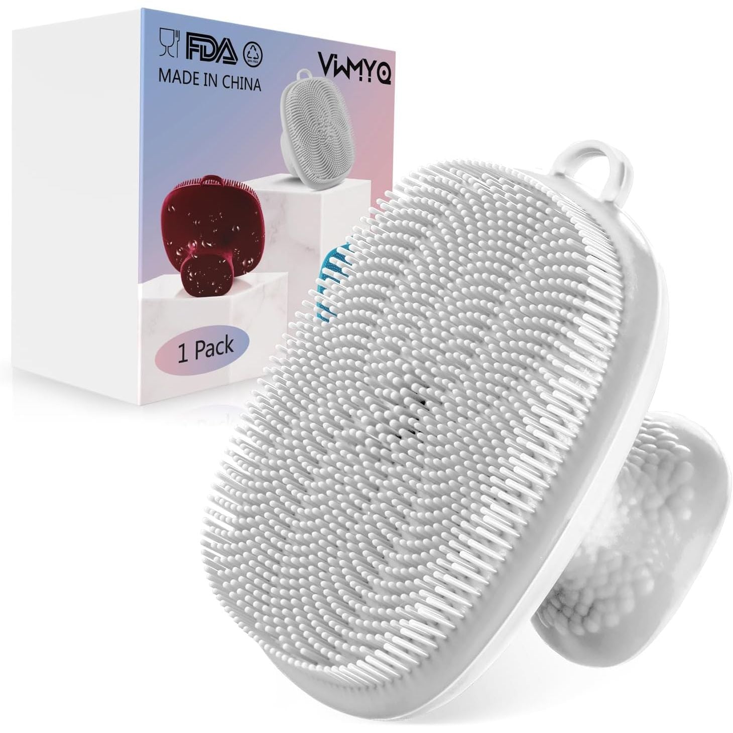 Buy now VWMYQ Face Scrubber, Silicone Face Scrubber for Men Facial Cleansing Brush Silicone Face Wash Brush Manual Waterproof Cleansing Skin Care Face Brushes for Exfoliating- Black White at indiglob india