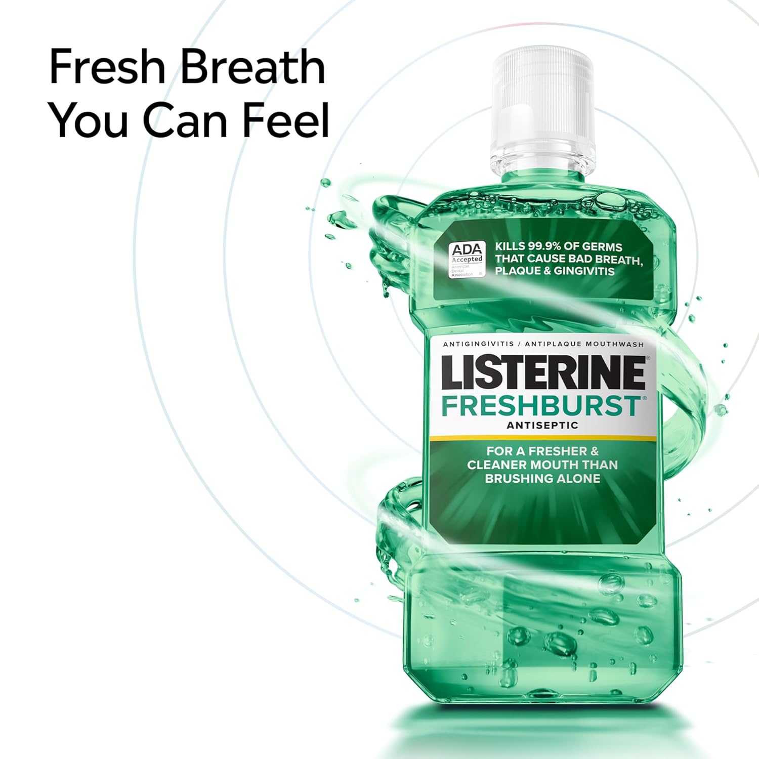 Buy now Listerine Freshburst Antiseptic Mouthwash for Bad Breath, Kills 99% of Germs That Cause Bad Breath & Fight Plaque & Gingivitis, ADA Accepted Mouthwash, Spearmint, 1 L at indiglob india