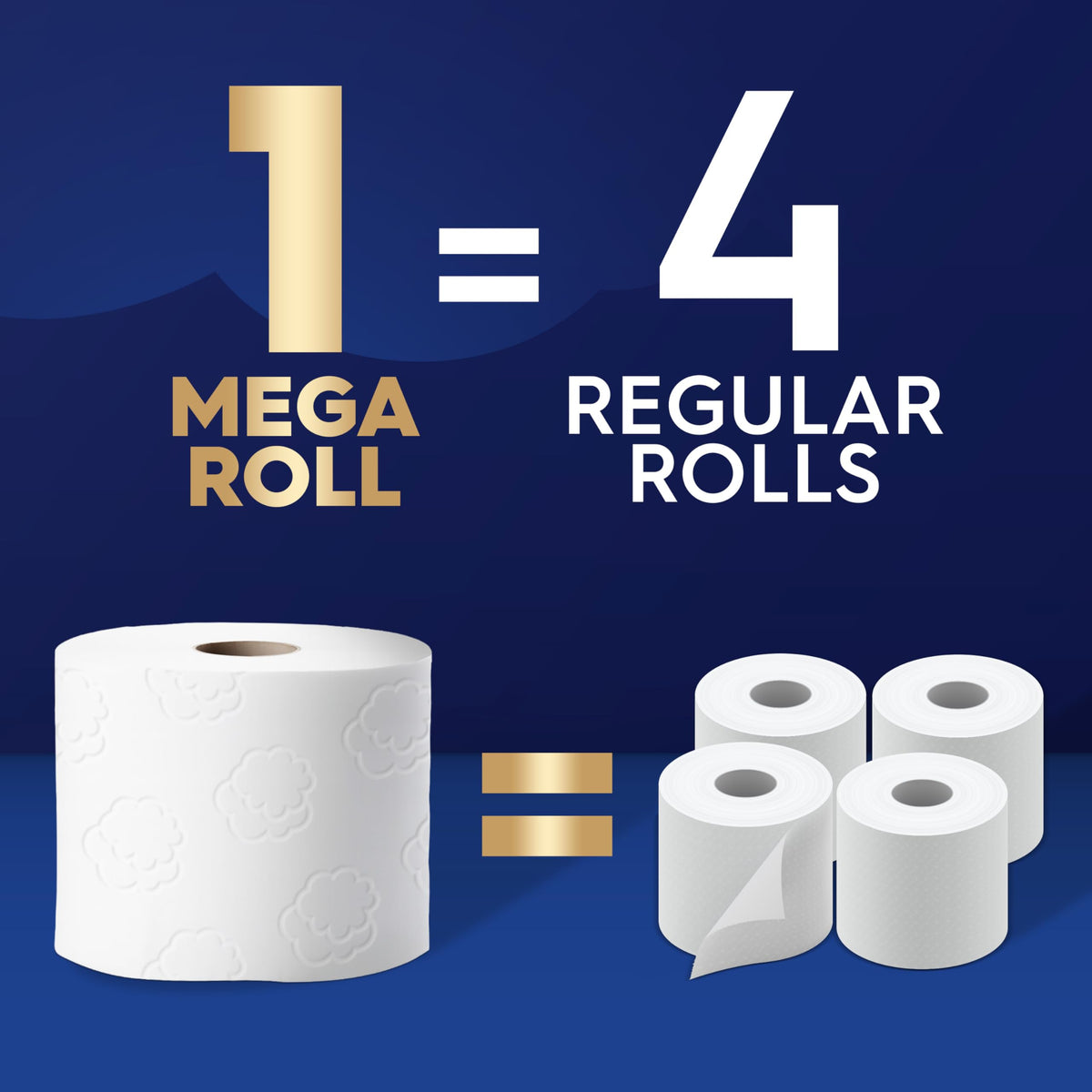 White Cloud Ultra Soft and Strong Bath Tissue, 4 Packs of 6 Mega Rolls