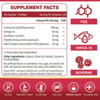 ZEBORA CoQ10 400mg Softgels, 120 Servings | with PQQ, BioPerine & Omega-3, Ubiquinone, High-Absorption, Powerful-Antioxidant, Support Heart & Energy-Production