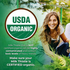 Zazzee USDA Organic Milk Thistle 50:1 Extract, 120 Vegan Capsules | 80% Silymarin Flavonoids, 4 Month Supply, Silybum Marianum, Liver Support & Detox Support, All-Natural, Non-GMO, Made in USA