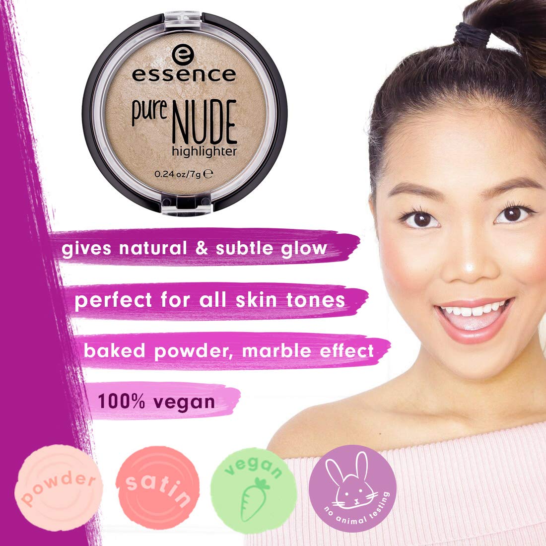 Buy now essence | Pure NUDE Highlighter, 10 Be My Highlight | Natural and Subtle Glow | Vegan & Cruelty Free | - Beige at indiglob india