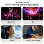 Ear Plugs for Sleeping Noise Cancelling, Reusable Silicone Ear Plugs for Noise Reduction, Soft Hearing Protection with 8 Ear Tips for Concerts, Work, Swimming, and Travel(Dark Gray)