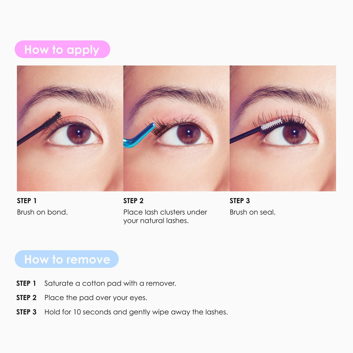 Falscara, False Eyelashes, Lash Clusters, 'Classic Natural', 8mm-16mm, Includes 50 Wisps, Contact Lens Friendly, Easy to Apply, Reusable Lash Clusters