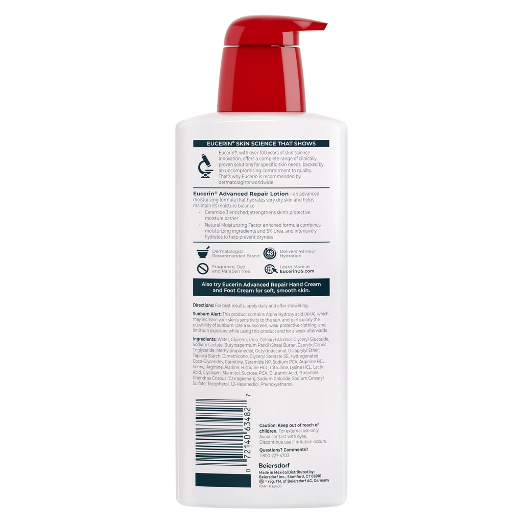 Eucerin Advanced Repair Lotion, Urea Enriched, 16.9 FL OZ