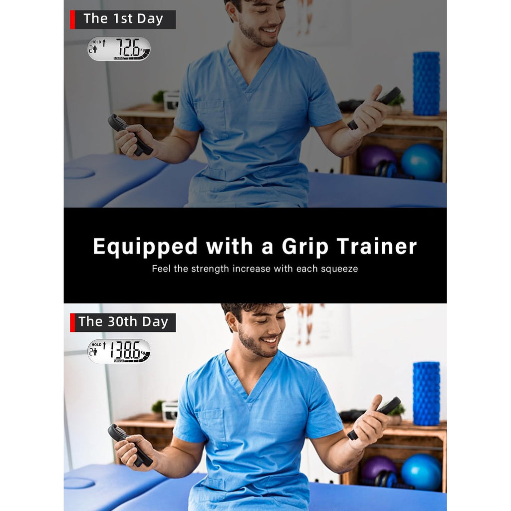 Grip Strength Tester Trainer - Electronic Hand Dynamometer of 400lbs/180kg & Grip strengthener with Adjustable Resistance for Sport