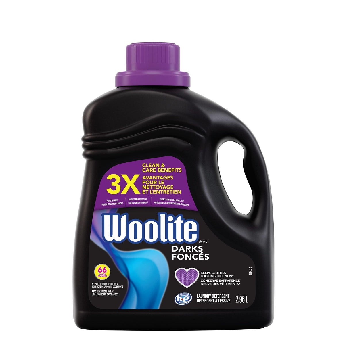 Woolite Darks, Laundry Detergent, Mega Value Pack, 2.96 L, With Colour Renew - Clothes Look New Longer 1 Count, 66 Loads