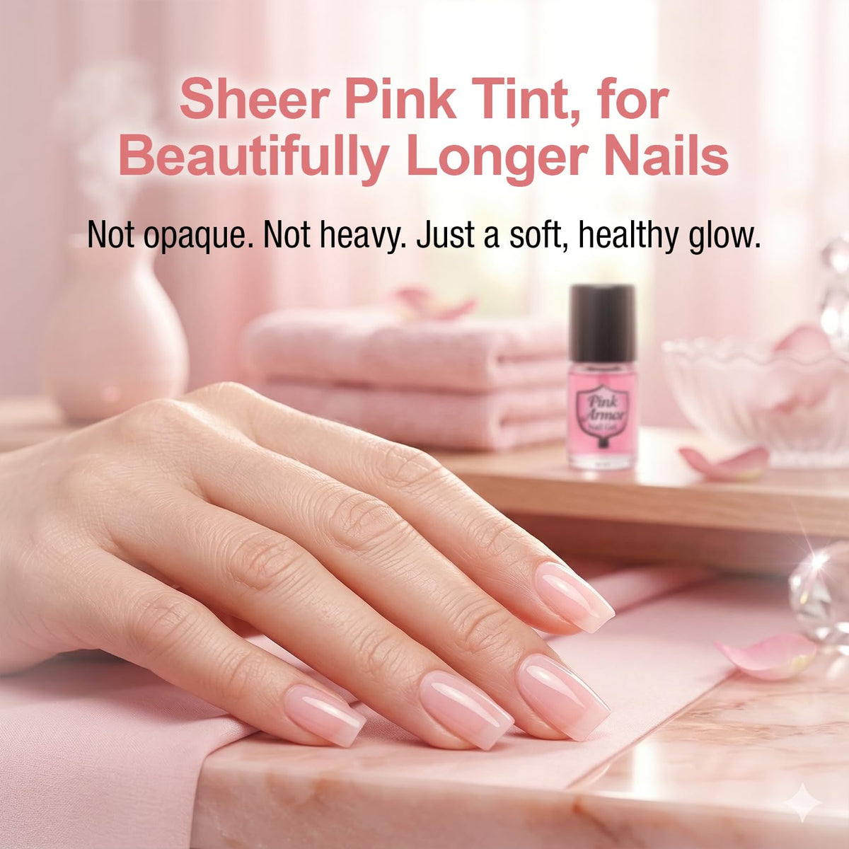 Ontel Armor Nail Gel, Pink, 0.45 Fl Oz, As Seen on TV