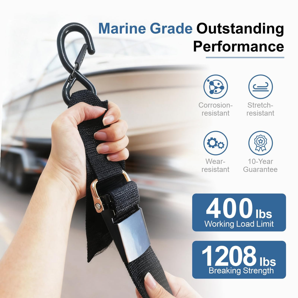 Heavy-Duty Boat Tie Down Straps to Trailer, Secure-Fit Boat Trailer Straps