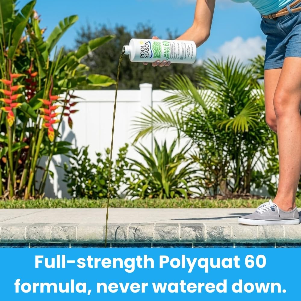 Polyquat 60 Algaecide for Swimming Pool, Highly Concentrated, 32 oz