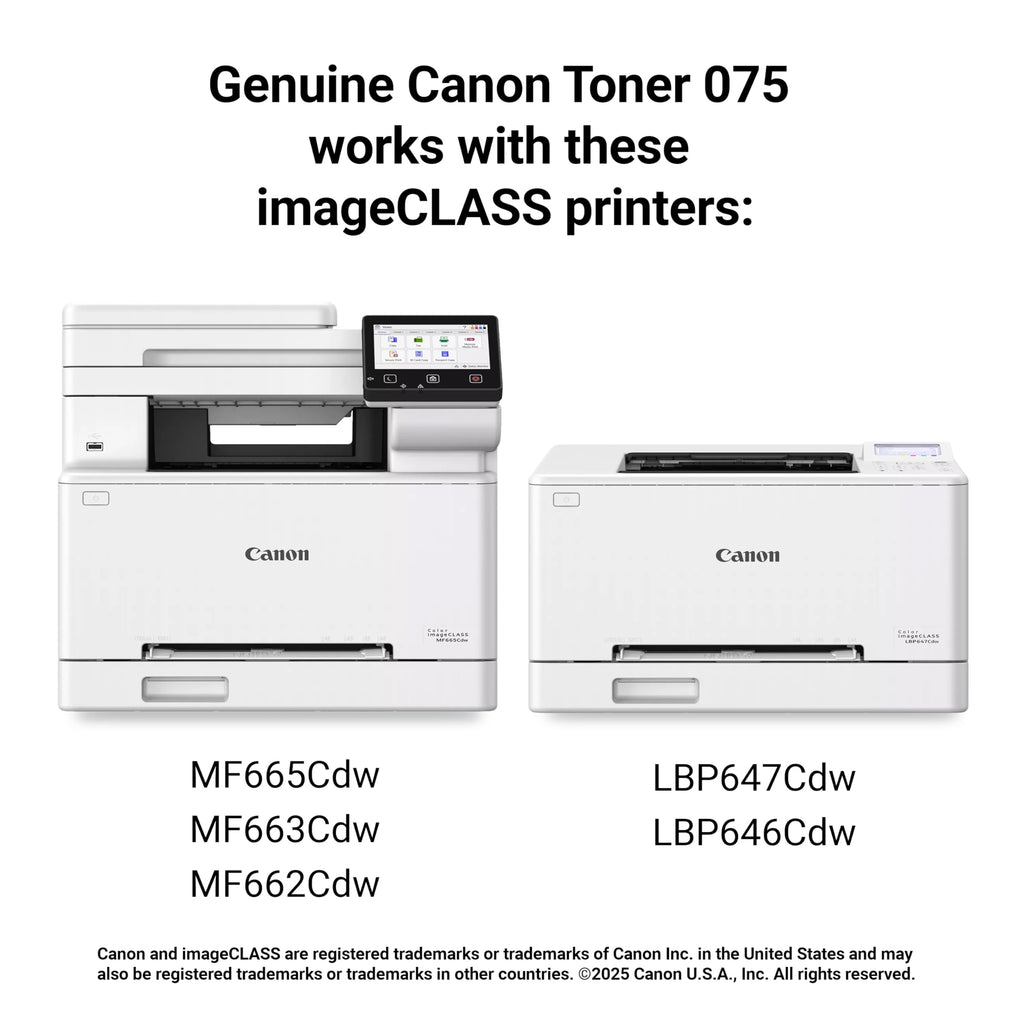 Canon Genuine 075 Cyan High Capacity Toner Cartridge Compatible with MF660 Series and LBP640 Series Laser Printers